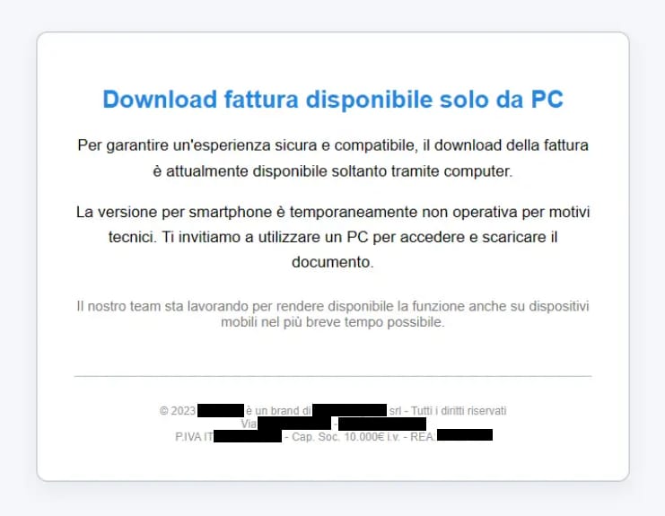 campagna phishing altri sistemi operativi