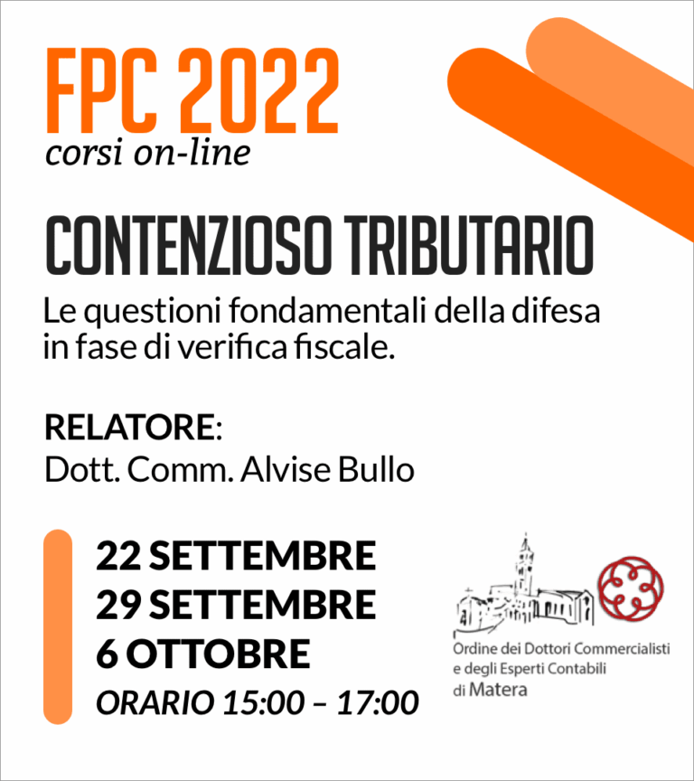 Corso online ‘Contenzioso tributario’